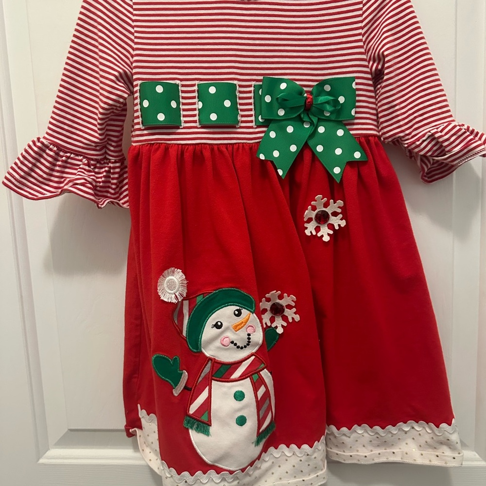 Festive Snowman Red and Green Kids Costume